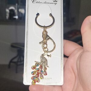 Beautiful Peacock Bag Charm